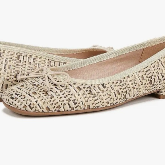 Franco Sarto Beige Woven Ballet Flats with Bow Detail - Picture 7 of 8